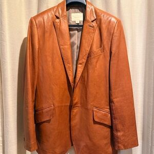 Banana Republic Brown Leather Blazer